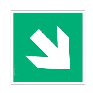 Pictogramme Flèche Angle E006 – Marquage au sol industriel EN ISO 7010 antidérapant