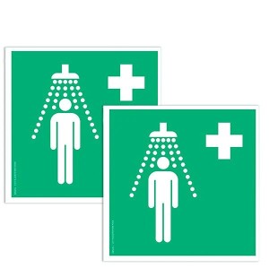 Pictogramme Douche de Sécurité E012 – Signalisation EN ISO 7010 sol industriel