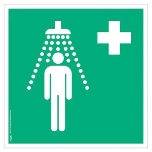 Pictogramme Douche de Sécurité E012 – Signalisation EN ISO 7010 sol industriel