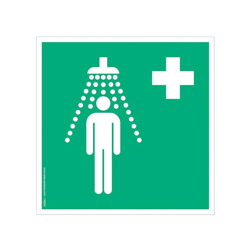 Pictogramme Douche de Sécurité E012 – Signalisation EN ISO 7010 sol industriel