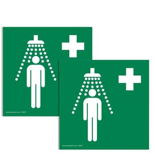 Pictogramme Douche de Sécurité E012 – Signalisation EN ISO 7010 sol industriel