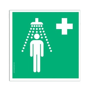 Pictogramme Douche de Sécurité E012 – Signalisation EN ISO 7010 sol industriel