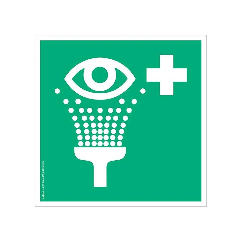 Pictogramme Rinçage des Yeux E011 – Signalisation sécurité EN ISO 7010