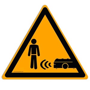 Pictogramme Attention AGV – Signalisation véhicule autonome sol industriel