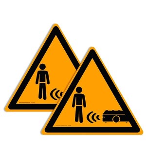 Pictogramme Attention AGV – Signalisation véhicule autonome sol industriel