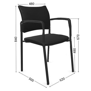 Chaise de réunion CLASSIC | Lot de 2 chaises empilables