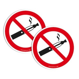 Pictogramme Interdiction de vapoter au sol | Signalisation de sécurité adhésive