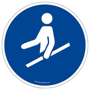 Pictogramme Tenez la rampe M012 | Signalisation de sécurité EN ISO 7010
