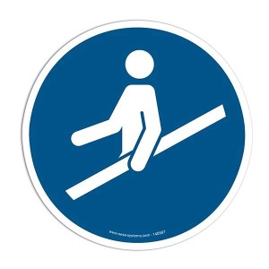 Pictogramme Tenez la rampe M012 | Signalisation de sécurité EN ISO 7010