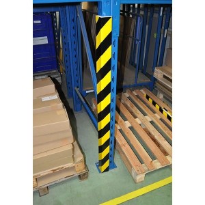 Amortisseur mousse d'angle droit jaune noir 1200 mm | Protection d'angles industriels