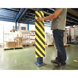 Bandes de protection adhésives jaune noir | Protection anti-choc industrielle