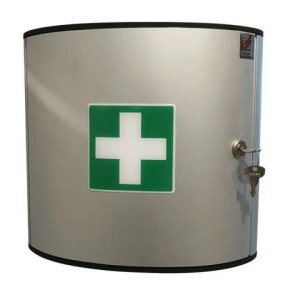 Armoire à pharmacie aluminium murale sécurisée | Coffret premiers secours industriel