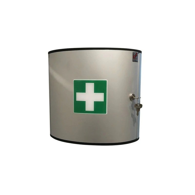 Armoire à pharmacie aluminium murale sécurisée | Coffret premiers secours industriel