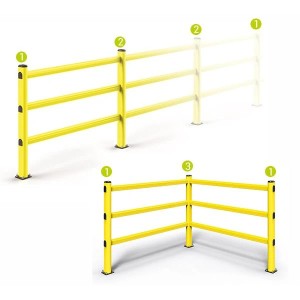 Poteau pour barrière piétonne fixation au sol | Protection industrielle modulable
