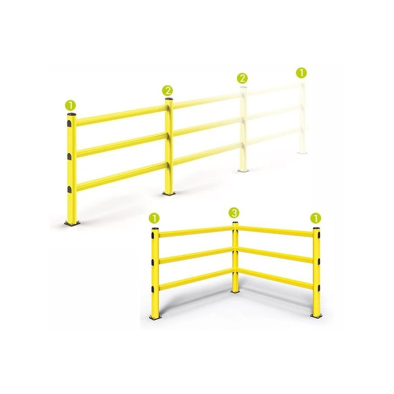 Poteau pour barrière piétonne fixation au sol | Protection industrielle modulable