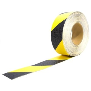 Ruban adhésif antidérapant au sol noir et jaune 50 mm x 18,3 m
