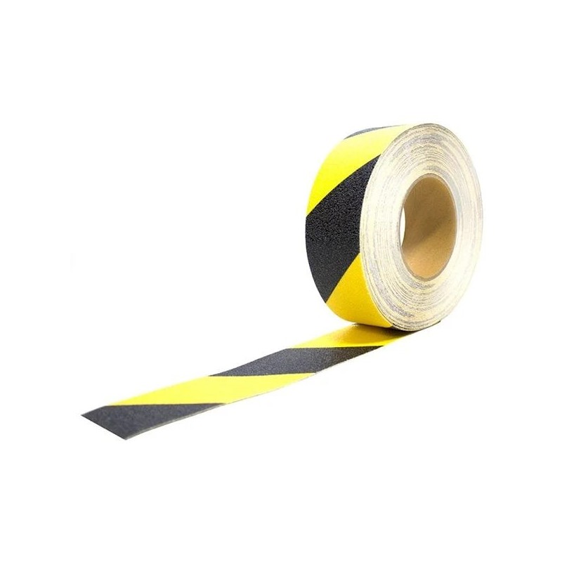 Ruban adhésif antidérapant au sol noir et jaune 50 mm x 18,3 m