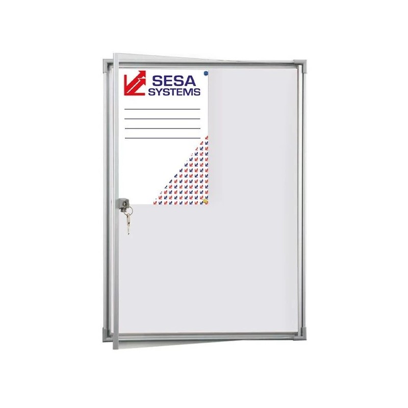Vitrine d'affichage d'intérieur extra plate magnétique avec serrure