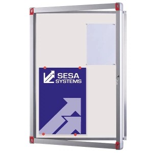 Vitrine d'affichage d'intérieur extra plate magnétique avec serrure