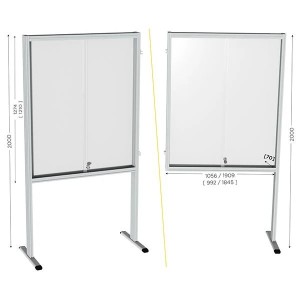 Vitrine d'affichage sur pieds MOD'INFO | Magnétique et sécurisée