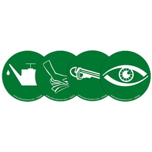 Pictogramme maintenance magnétique vert Ø75 mm