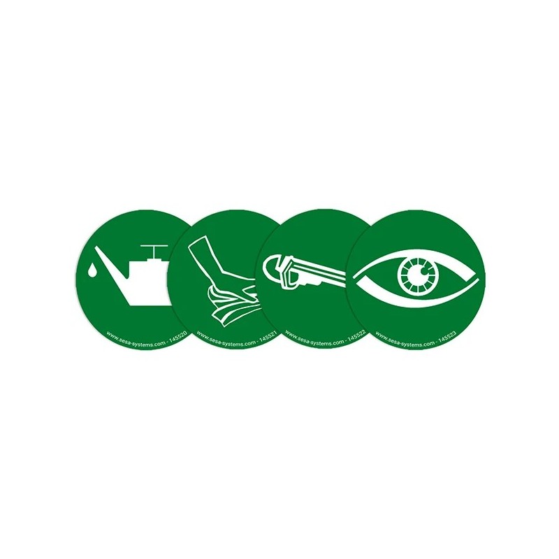 Pictogramme maintenance magnétique vert Ø75 mm