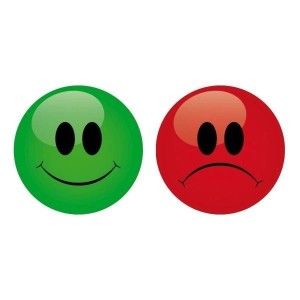 Smiley magnétique vert/rouge Ø50 mm | Lot de 9