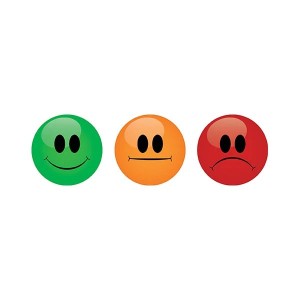 Smileys magnétiques vert orange rouge | Lot de 18