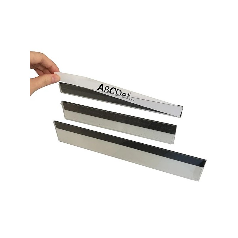 Porte-étiquette PVC magnétique transparent | Lot de 5