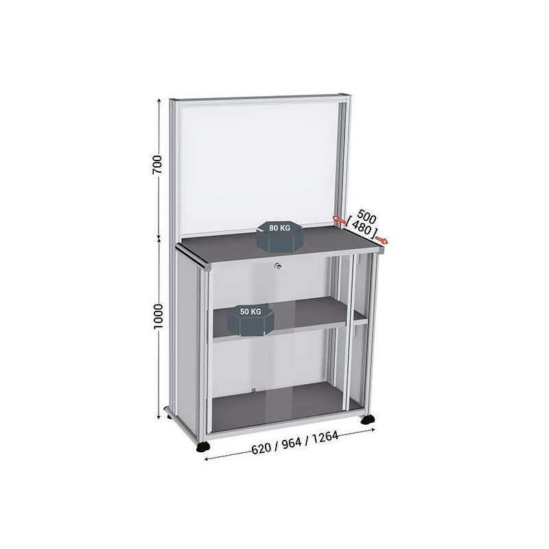 Poste contrôle qualité avec rangement – QUALIPOST® 600D