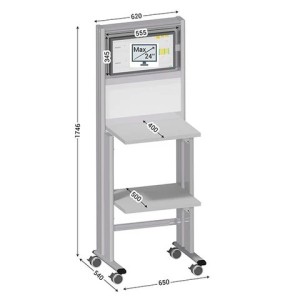 Poste de contrôle qualité mobile pour écran tactile | E-QUALIPOST® 600