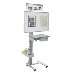 Poste de contrôle qualité industriel QUALIPOST® 500 – Structure aluminium avec tableau d’affichage