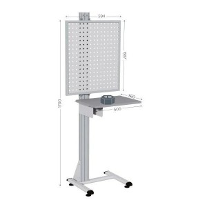 Poste de contrôle qualité industriel QUALIPOST® 500 – Structure aluminium avec tableau d’affichage