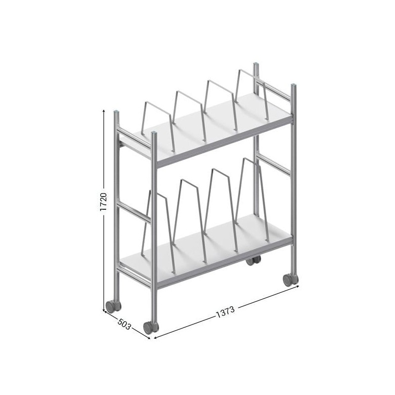 Chariot porte-cartons LEANPACK 500 | 80 kg par niveau