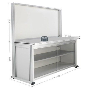 Poste de travail QUALIPOST® 3000D | 800 kg avec rangement 5S