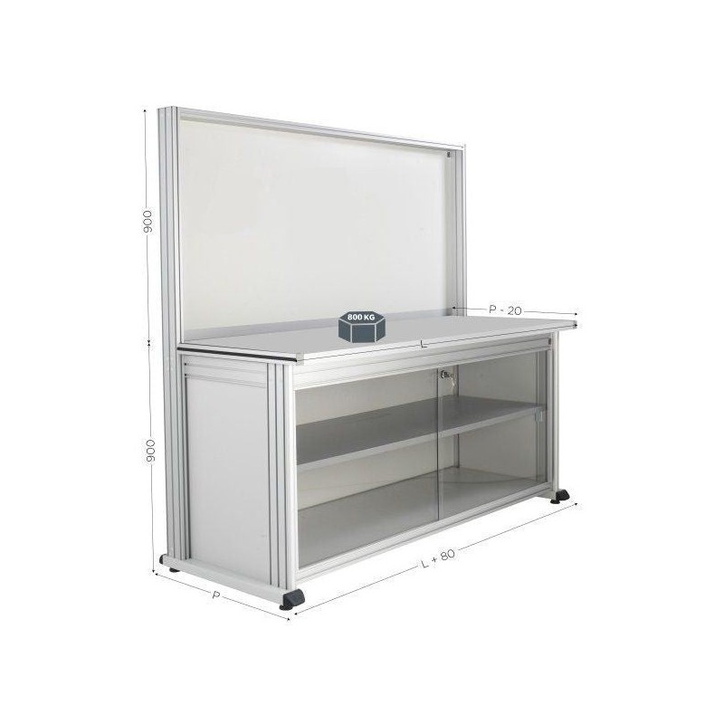 Poste de travail QUALIPOST® 3000D | 800 kg avec rangement 5S