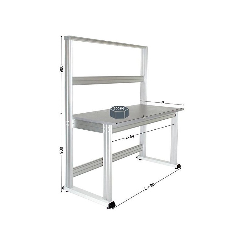 Poste de travail QUALIPOST® 3000B | 800 kg avec fond ouvert