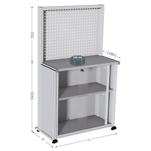 Poste de travail porte-outils MAINTPOST 800B | Fond perforé 140 kg