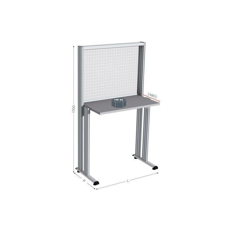Poste de travail porte-outils MAINTPOST 800A | Fond perforé 140 kg