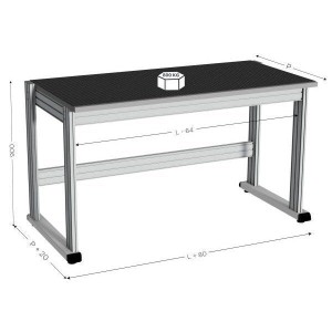 Établi d’atelier professionnel MAINTPOST 6000A | Plateau caoutchouc 800 kg