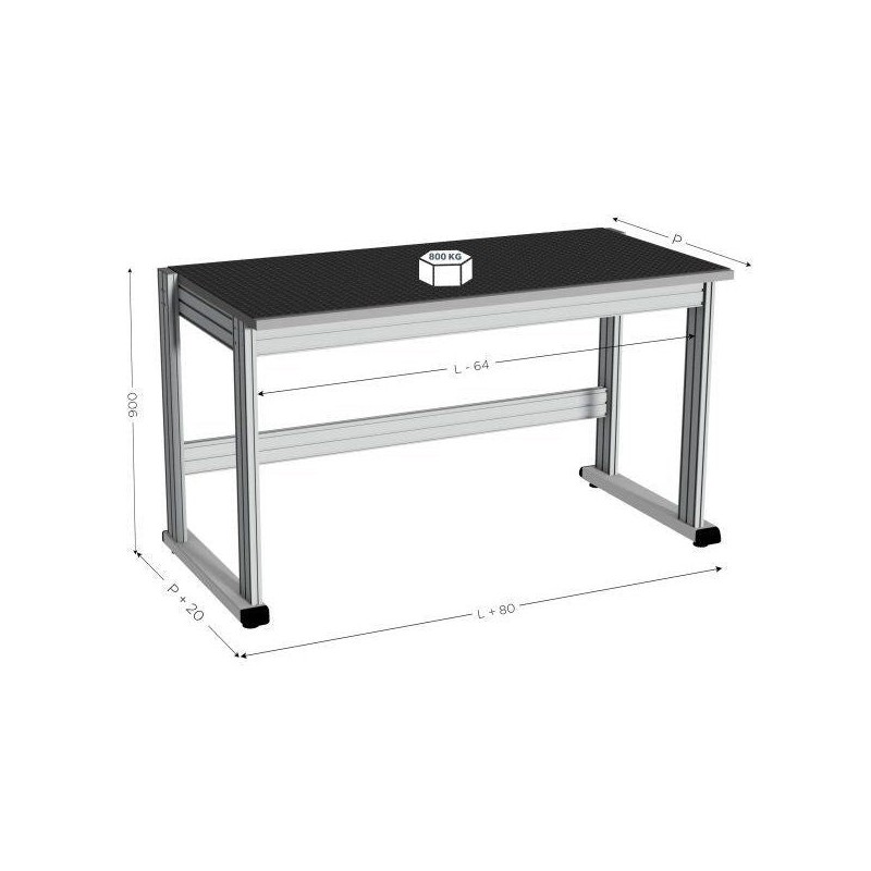 Établi d’atelier professionnel MAINTPOST 6000A | Plateau caoutchouc 800 kg