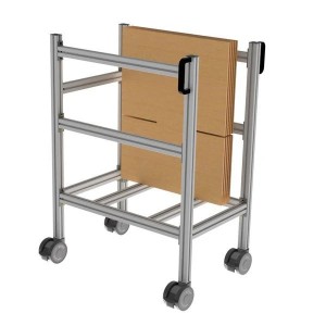 Chariot mobile porte carton LEANDYNAMIC 300 – Transport ergonomique de panneaux et cartons