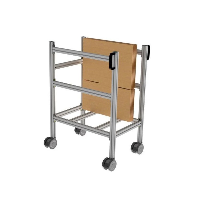 Chariot mobile porte carton LEANDYNAMIC 300 – Transport ergonomique de panneaux et cartons