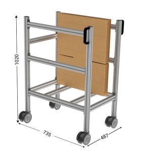 Chariot mobile porte carton LEANDYNAMIC 300 – Transport ergonomique de panneaux et cartons