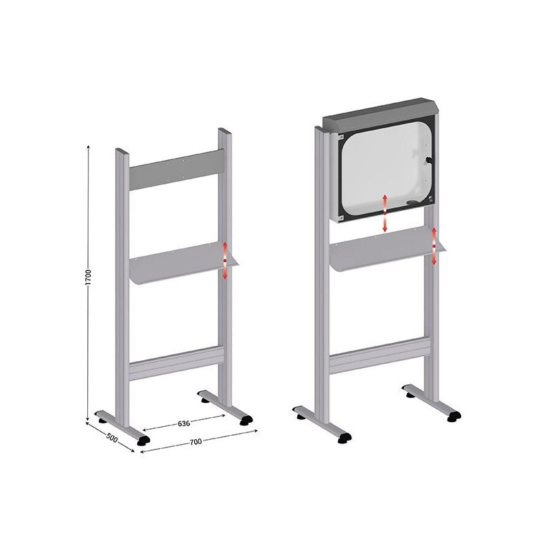 Armoire informatique PC MOBIPOST® 500A – Support écran plat et rangement sécurisé