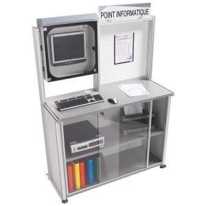Armoire informatique PC MOBIPOST® 500E – Ergonomie et rangement sécurisé pour postes informatiques