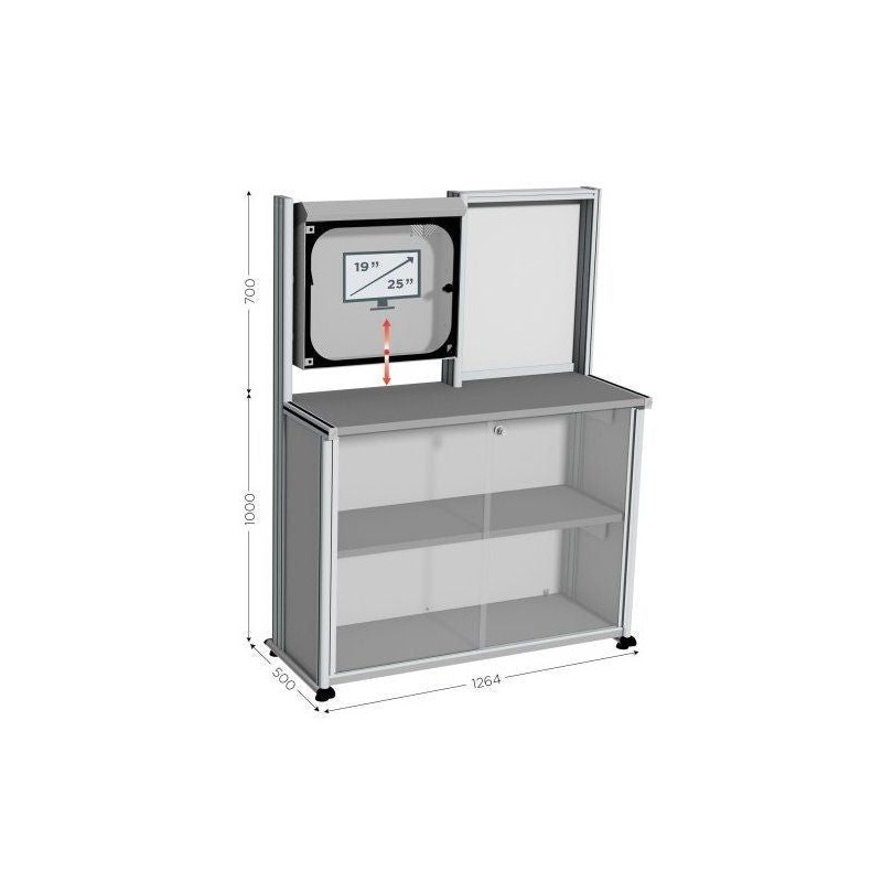 Armoire informatique PC MOBIPOST® 500E – Ergonomie et rangement sécurisé pour postes informatiques