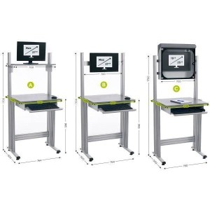 Armoire informatique industrielle MOBIPOST® 600 | Poste PC avec support écran 27"