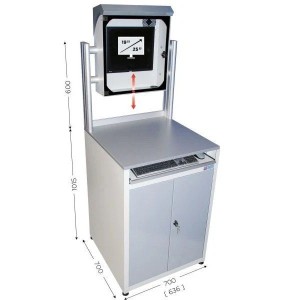 Armoire informatique industrielle MOBIPOST® 900 | Poste PC sécurisé avec support imprimante