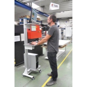 Mobilier informatique industriel MOBIPOST® 200 | Support PC avec étagères réglables